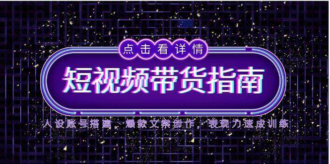 (5.29)2025短视频带货指南，人设账号搭建，爆款文案创作，表现力速成训练