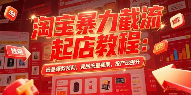 (7.25)淘宝暴力截流起店教程：选品爆款预判，竞品流量截取，投产比提升