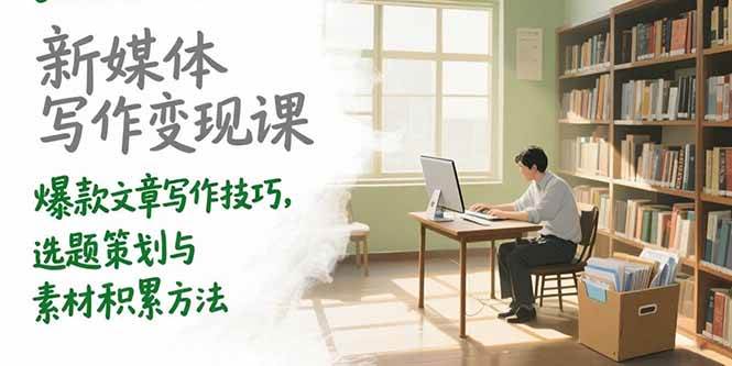 (7.12)新媒体写作变现课，爆款文章写作技巧，选题策划与素材积累方法
