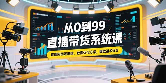 (7.13)从0到99直播带货系统课，直播间场景搭建，数据优化方案，爆款话术设计
