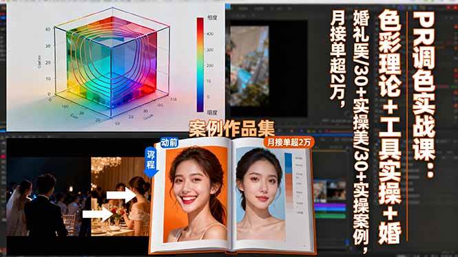 (10.22)PR调色实战课：色彩理论+工具实操+婚礼医美/30+实操案例，月接单超2万