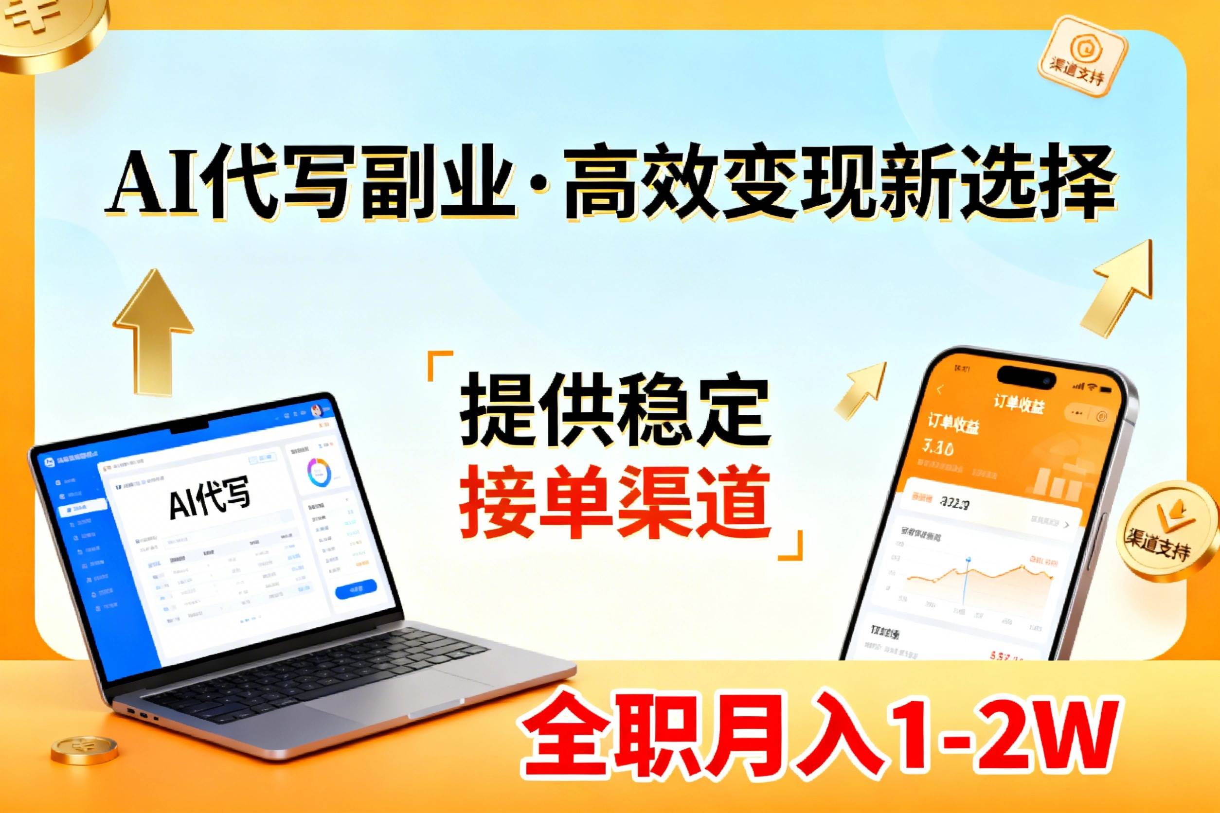 (2.26)AI代写副业，高效变现，提供渠道，永不失业副业兼职 全职月入1-2W【SOP手册】