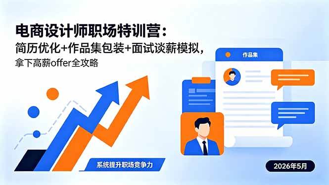 (5.21)电商设计师职场特训营：简历优化+作品集包装+面试谈薪模拟，拿下高薪offer全攻略